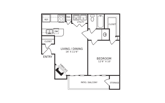 the floor plan for a two bedroom apartment at The Hudson