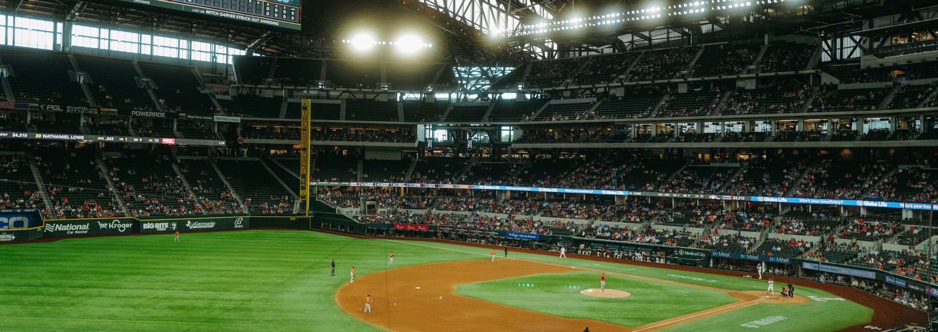 a baseball stadium with a full crowd